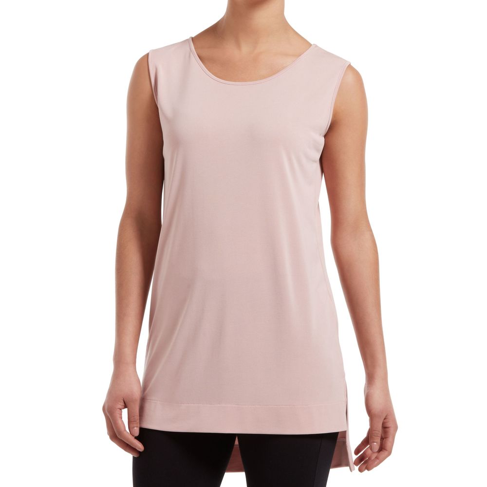 Hue Women's Hi-Low Hem Sleeveless Tunic Barely Pink